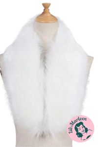 Pels/pejls-sjal/sjælevarmer; kunstpels - hvid